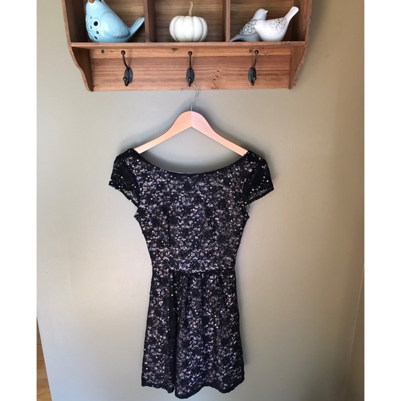 B. Darlin Black Sequin Cocktail Dress - Picture 1 of 3